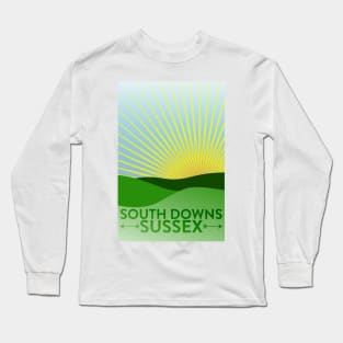 Sussex South Downs Artwork Long Sleeve T-Shirt